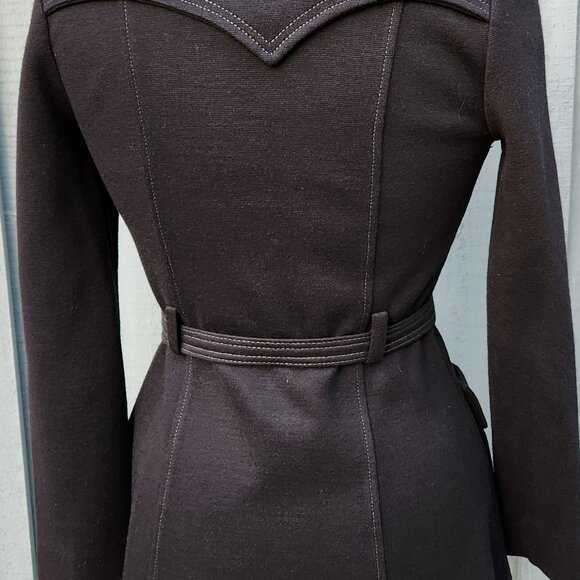 Lee Parker Navy Belted Jacket Size Small Vintage Circa 1970s to 1980s - Picture 2 of 4